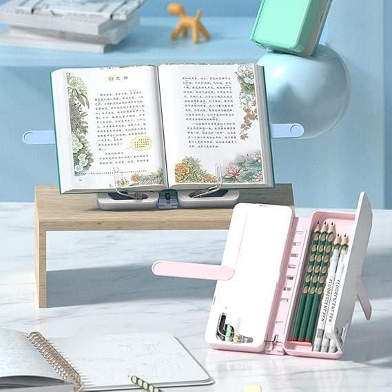 Stand Pencil Box and Foldable Reading Bookshelf
