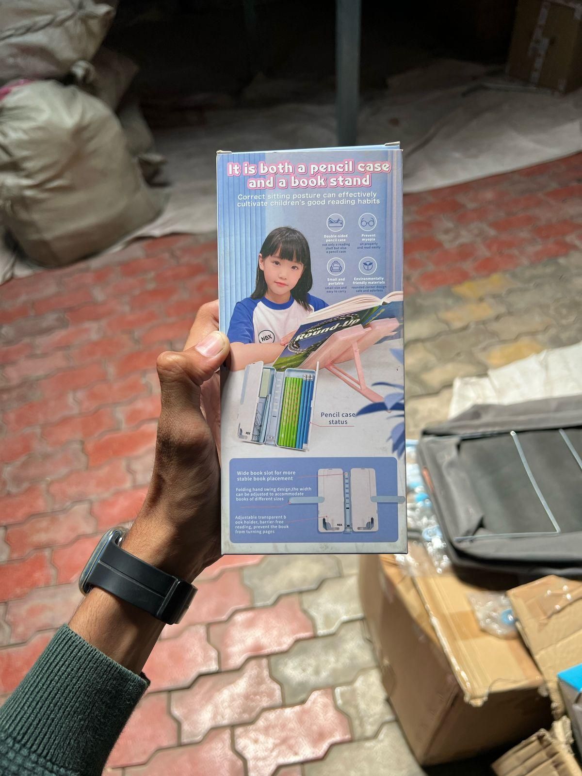 Stand Pencil Box and Foldable Reading Bookshelf