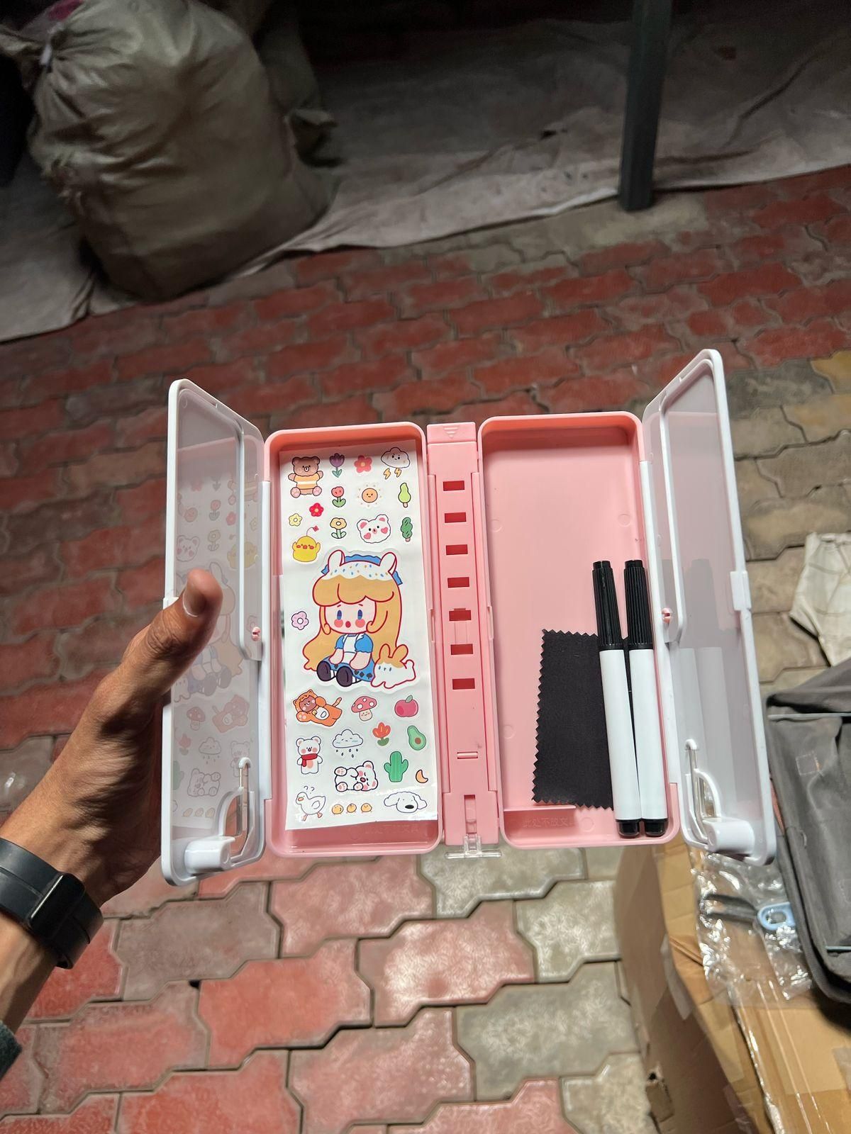 Stand Pencil Box and Foldable Reading Bookshelf